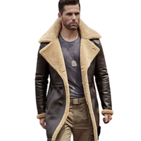 Manteau en cuir de mouton de qualité supérieure, best-seller, respirant, écologique, chauffant, à séchage rapide, rembourré, pour homme, marron