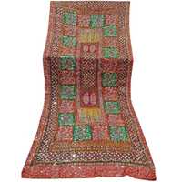 Ensembles de foulards de luxe tendance en soie pakistanaise traditionnelle, longs, multicolores, avec broderie florale et travail miroir, style ethnique
