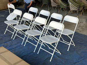 Modern White Stainless Steel Folding <b>Chair</b>-Durable Breathable & Portable for Outdoor Events <b>Garden</b> Camping Picnics & School Use - Product Image 2