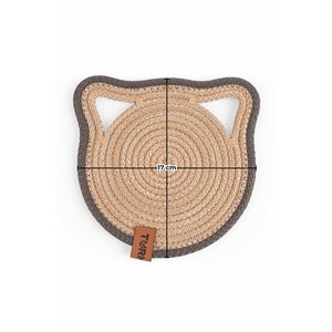 Alfombra Redonda Pequeña de Yute de 17*17 cm para Mascotas, Multiusos, para Comida de Perros y Gatos, Base de Mimbre, Multicolor - Product Image 2