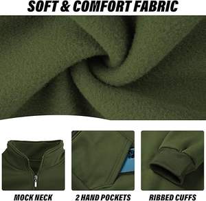 Sweat-shirts de pêche décontractés en polaire pour hommes de qualité supérieure, légers, à fermeture éclair, avec poches, pour le sport et les activités de plein air - Product Image 2