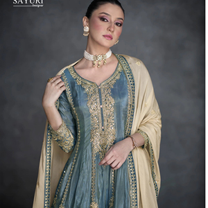 Ensemble indien brodé de paillettes Sharara Gharara Kurti Designer pakistanais 3-pièces Georgette robe ethnique prête à l'emploi pour l'été - Product Image 2