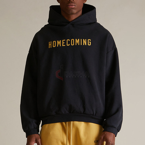 Venta al por mayor de Sudadera con capucha de gran tamaño Hombres de peso pesado 100% de algodón de lana de color sólido en blanco de alta calidad logotipo personalizado - Product Image 2