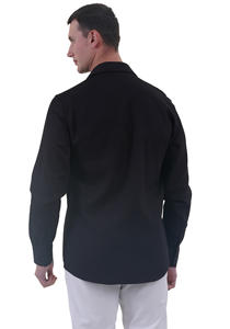 Chemise Homme Automne à Manches Longues, Col Montant, Coupe Slim, en Mélange de Coton Respirant, Style Décontracté et Élégant pour le Travail et les Affaires - Product Image 6