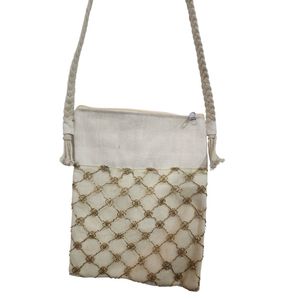Sac mobile en jute écologique Gemini : Pochette de téléphone à bandoulière durable et faite à la main avec design personnalisé en fibres naturelles - Product Image 2