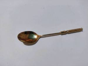 ที่มีคุณภาพสูงโลหะสีทองอาหารปลอดภัยช้อนขนาดเล็กสำหรับเด็ก Unisex ออกแบบความยาว11เซนติเมตรทำในประเทศอินเดีย - Product Image 2