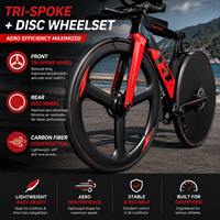 Vélo de triathlon TWITTER T3 en fibre de carbone, 24 vitesses, roues à 3 rayons, guidon TT, freins à disque hydrauliques, vélo de course urbain Kona