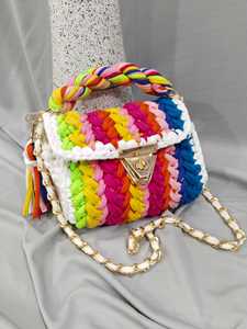 Handmade <b>crochet</b> bag stylish boho tote bag beach <b>handbag</b> suppliers and exporters from India - Product Image 4