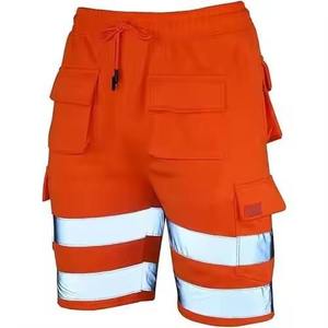 Shorts de sécurité réfléchissants à haute visibilité pour hommes en gros, shorts cargo vintage à taille élastique, toutes les couleurs - Product Image 1