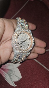 Reloj Hip Hop Bling para hombre de lujo para Ice Out, cronógrafo de diamantes de plata helada con diamantes simulados completos, movimiento de cuarzo Ronda - Product Image 4