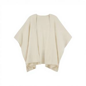 Cape en cachemire réversible de luxe OEM 2026 pour femme, 100 % haute qualité, faible MOQ, prix bas, avec col en fausse fourrure de renard, idéale pour l'hiver - Product Image 3