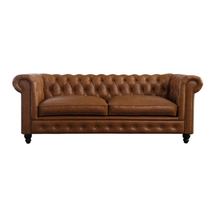 Chesterfield-sofás de diseño para sala de estar, cubierta de sofá de cuero genuino con madera sólida, muebles para decoración del hogar - Product Image 1
