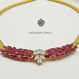 AD Fine Jewelry Set <b>Ruby</b> Stone Naan Chain - Product Image 3