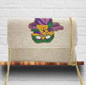 Elegant Celebration Beaded Crossbody Chain Clutch <b>Handbag</b> for Evening Occasions - Product Image 2