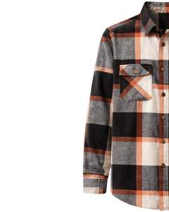 Chemise à carreaux pour homme, manches longues, boutonnée, style décontracté en flanelle, noir, gris, couleur rouille, fabricant sur mesure, vente en gros, OEM - Product Image 3