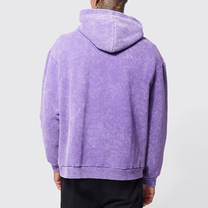 Logo personnalisé couleur unie hommes durables soleil délavé sweats à capuche léger tenue décontracté hommes soleil délavé sweats à capuche - Product Image 3