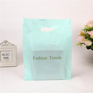 Bolsas ecológicas a precio de fábrica, bolsas de compras de plástico con asa de parche impresa con logotipo personalizado, bolsa troquelada - Product Image 2