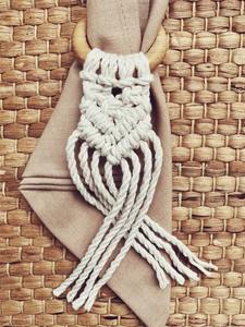 Meilleure vente de qualité supérieure 100% coton macramé ronds de serviette maison Table à manger décoration pour les fêtes prix de gros - Product Image 5