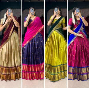 Nuevo diseño de seda tradicional Lehenga Choli hasta el suelo Festival de bodas indio desgaste Paithani concepto Lengha Choli fiestas - Product Image 5