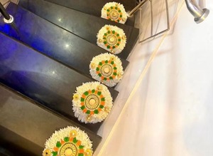 Ensemble de rangolis décoratifs à fleurs faits à la main pour la maison de fête Cadeau de mariage Tapis floraux Diwali Cadeau de fête Décoration Dipawali - Product Image 3