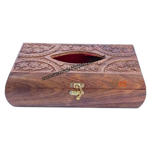 Luxury <b>Carved</b> Design <b>Wooden</b> Tissue <b>Box</b> Cover Highest Selling Product for Adding Charm to Any Room Setting Polished Technique - Product Image 2
