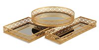 Plateau en métal en laiton avec poignées florales Ensembles d'ustensiles de cuisine antiques en laiton Assiette de mariage Vaisselle Fabricant en gros Fournisseur