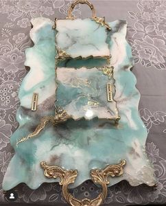 Bandeja de Servicio Personalizable de Resina Epoxi Hecha a Mano de un Solo Nivel, Elementos Esenciales de Cocina Únicos, Decoración para el Hogar, Restaurante y Hotel - Product Image 2