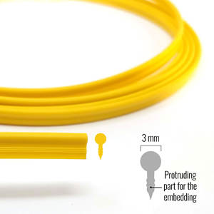 Bandes de garniture intérieure de voiture jaunes à emboîtement de 3 mm, 300 cm x 3 mm - Product Image 3