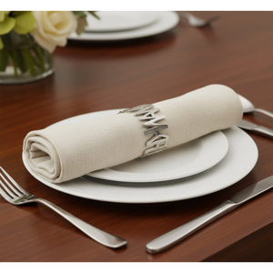 Elegant Stainless Steel Design Napkin <b>Ring</b> Unique <b>Silver</b> Polished Metal <b>Spoon</b> Knife Shape Napkin Holder For Modern Table Decor - Product Image 2