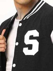 Chaqueta universitaria de invierno de nuevo diseño para hombre, parches de chenilla a la moda, bordado, cuello acanalado, botón, chaqueta universitaria Letterman - Product Image 4