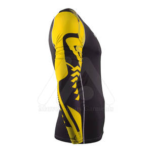 Chemise de compression respirante pour homme, dernier design, avec logo personnalisé, manches longues, rashguard sport, spandex/polyester - Product Image 3