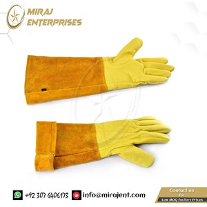 Guantes de jardinería Guantes de manga larga a prueba de espuelas para jardinería de alta resistencia Guantes de cuero para soldadura de trabajo hechos en Pakistán - Product Image 4