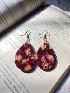 Ensemble collier et boucles d'oreilles pendantes en résine faites à la main pour femmes, bijoux décontractés et de soirée, moule à boucles d'oreilles en résine - Product Image 3