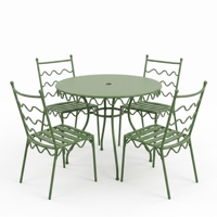 Ensemble de conversation pour jardin et patio, table et chaises décoratives en fer forgé pour cour, balcon, café, restaurant, hôtel, vente en gros OEM