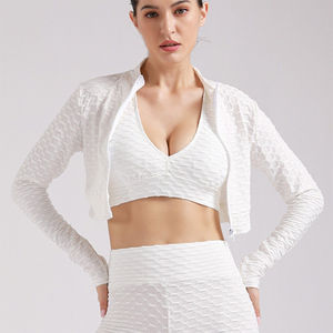 Camiseta Deportiva Corta para Mujer, Ropa Deportiva Holgada con Cierre Completo, Chaqueta Deportiva con Cierre para Yoga - Product Image 6