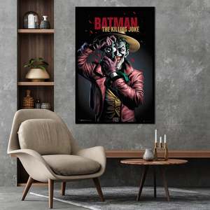 Affiche Batman le Joker de style moderne, cadre noir, décoration murale, art sur papier - Product Image 1