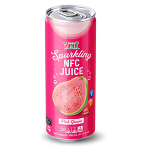 Bebida espumosa de jugo de guayaba de 330ml-VINUT Vietnam Factory, bebida carbonatada, OEM/ODM, Etiqueta Privada, jugo de fruta natural NFC - Product Image 3