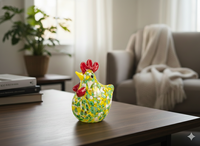 Figurine de poule en verre artisanale écologique, style Art Déco, pour décoration de table, cadeau d'anniversaire, maison, bureau, cristal