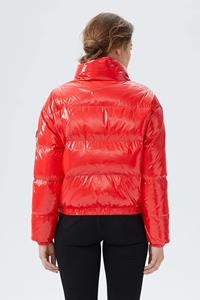 Wholesale Ladies Short Winter Reversible Puffer <b>Coat</b> Plus Size Warm Hooded Sequined Decoration Cotton Lining Waterproof Stand - Product Image 2