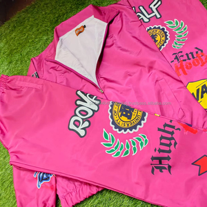 Chándal cortavientos de dos piezas de estilo callejero para hombre, etiqueta privada personalizada, sublimación de nailon impresa con tela de malla interior - Product Image 1