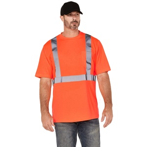 T-shirt de sécurité haute visibilité réfléchissant pour hommes, vêtements de travail de construction, respirant, séchage rapide, pour ouvriers du bâtiment et routiers, personnalisable - Product Image 1