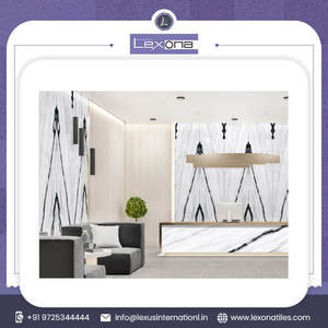 Carrelage de luxe en pierre de marbre pour hall d'hôtel 600x1200 Carrelage mural en métal brillant, céramique et soie dorée pour villa, style design moderne - Product Image 4