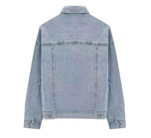 Vestes pour hommes personnalisées Vestes en jean délavé en coton denim cargo pour hommes Vestes en jean sans ajustement à poignets boutons - Product Image 2