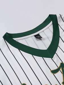 2025 Best Selling Unisex 220GSM Graphic Sublimation Short Sleeve V-Neck Striped American Football Jersey Breathable Oversized - Product Image 4