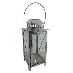 Juego de diseño personalizado de 2 faroles decorativos de Metal de tamaño mediano, farol de tarro de vela de Color plateado y níquel para decoración de hogar y fiesta - Product Image 2