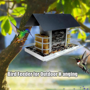 Jh-Mech Metalen Hangende Vogelhuis Voor Het Voeden Van Robijnrode Baffle Proof Metalen Buiten Ophangen Vogelvoeder - Product Image 3