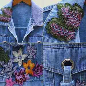 Vestes en jean personnalisées pour femmes, vente en gros, blouson à capuche en jean, coupe-vent décontracté bleu, streetwear, vente en gros - Product Image 3