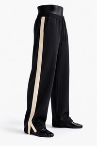 Pantalones de chándal de forro polar con rayas laterales personalizadas para hombre, cintura elástica con cordón, ajuste holgado, pantalones de descanso, venta al por mayor OEM - Product Image 3