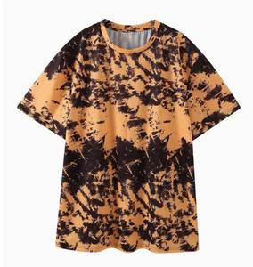 Moda nuevo estilo moda Tie Dye patrón hombres suelta manga corta cuello redondo Camiseta verano al aire libre Casual comodidad camiseta suelta - Product Image 5