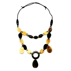 Collar de cuerno de búfalo ecológico para mujer, cadenas con cuentas elegantes con logotipo personalizado de diamantes naturales y perlas a bajo precio - Product Image 1